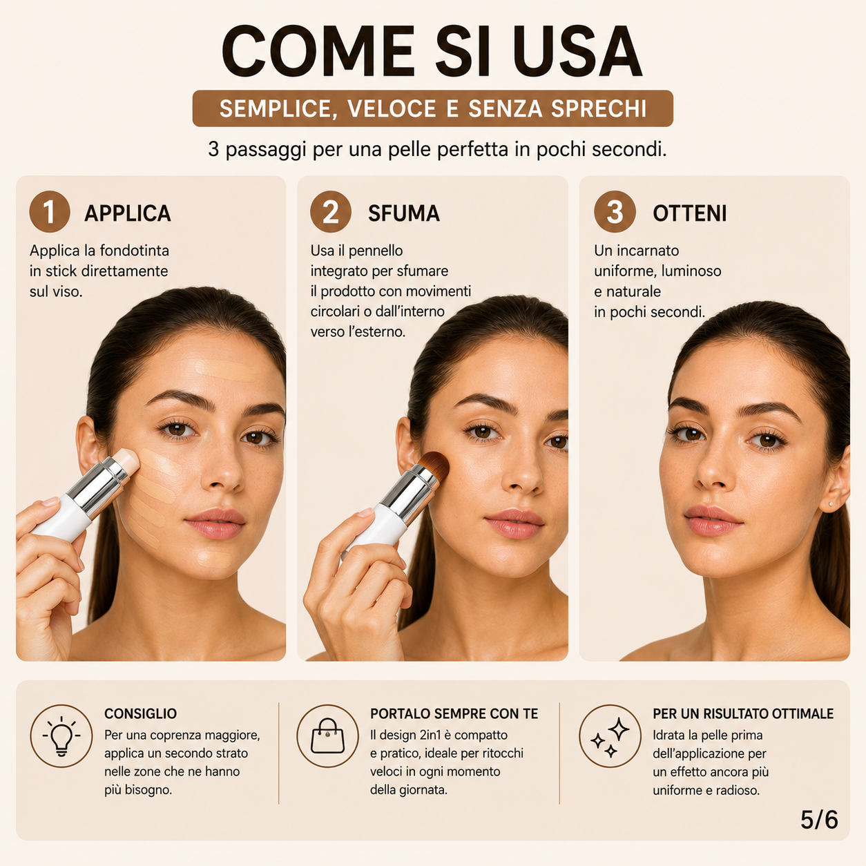 Veloura™ Skin Match Stick – Fondotinta 2in1 Effetto Pelle Perfetta