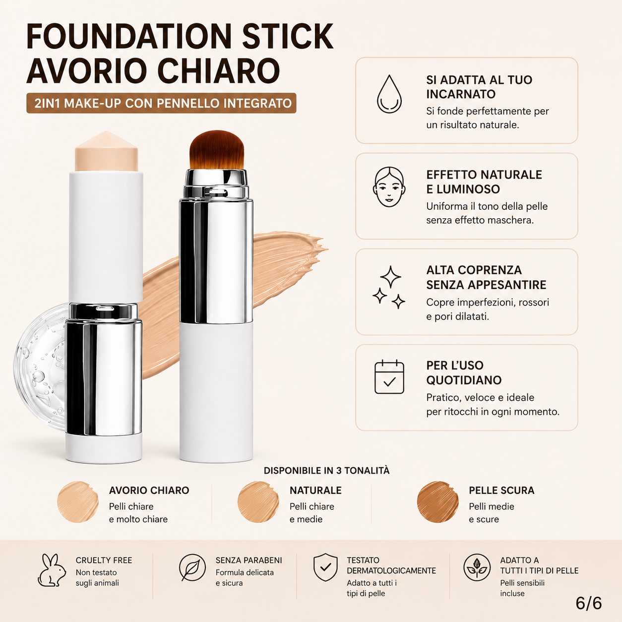 Veloura™ Skin Match Stick – Fondotinta 2in1 Effetto Pelle Perfetta